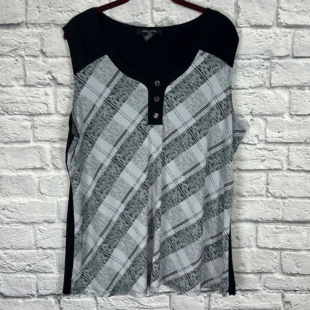 Adele & May Sleeveless Tank Blouse Size 2X